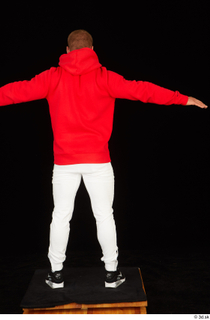  Dave black sneakers dressed red hoodie standing white pants whole body 0021.jpg
